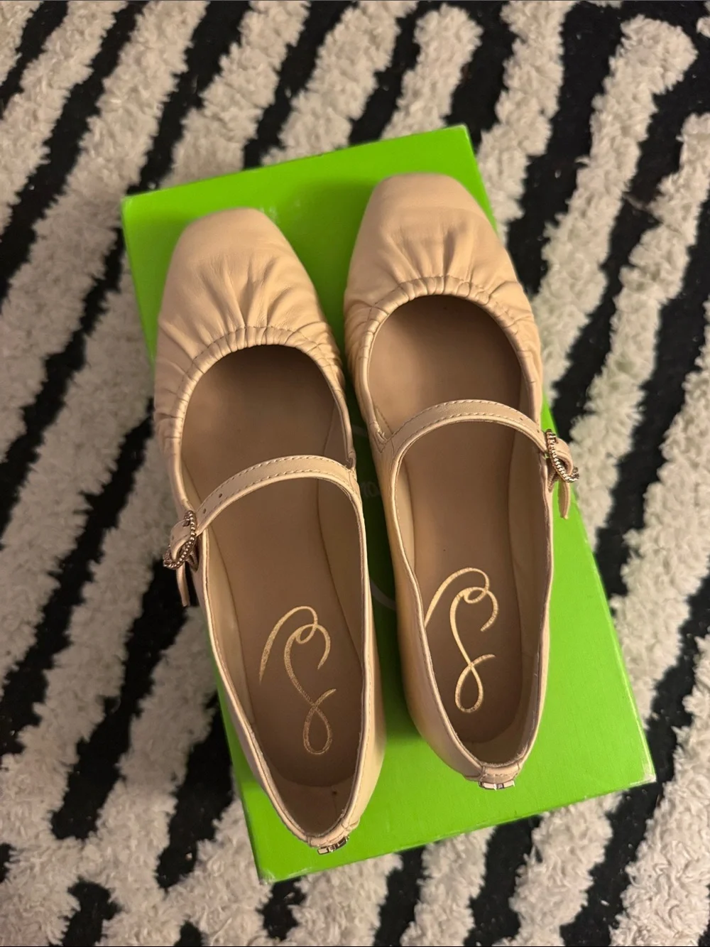 Sam Edelman Micah Mary Jane Cream Neutral Ballet Flats
